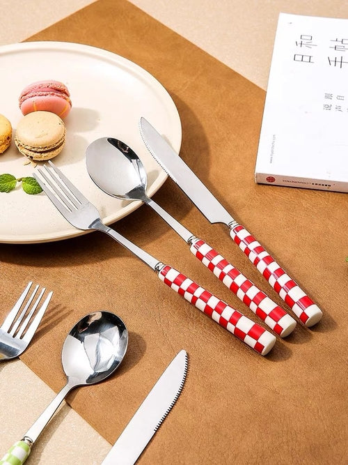 Modern Checkered Flatware
