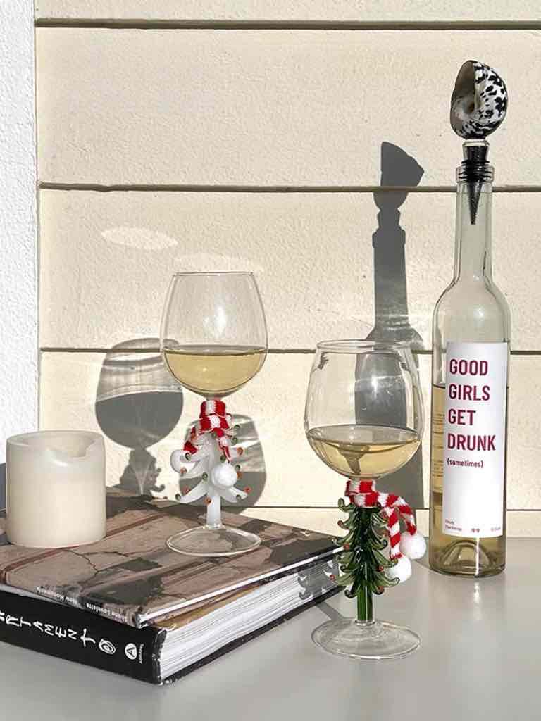 Christmas Tree Wine Glass