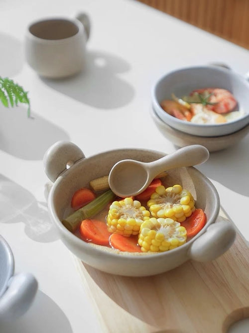 Big-Ears Ceramic Pasta Bowl