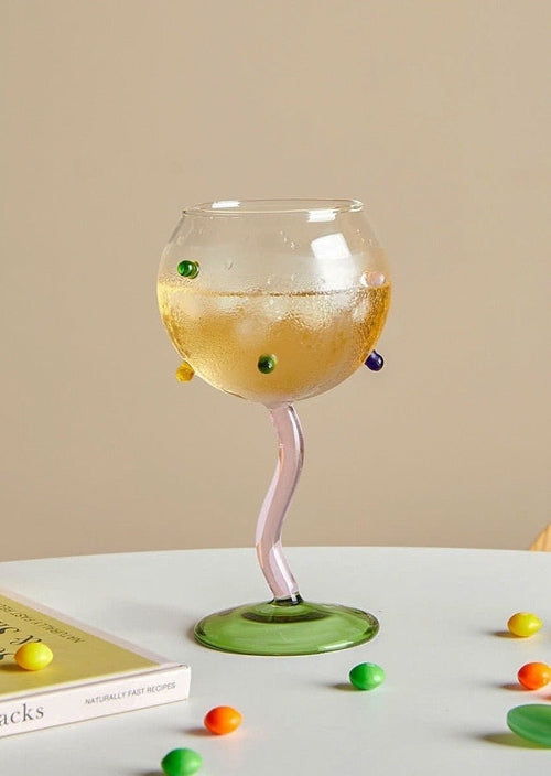Rainbow Sprinkles Wine Glass
