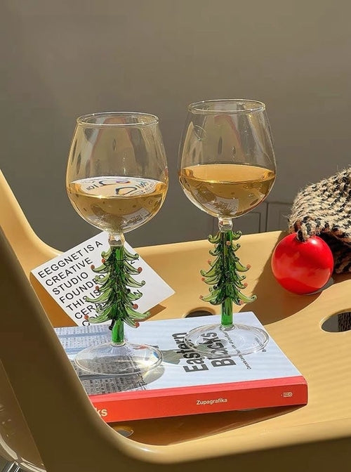Christmas Tree Wine Glass
