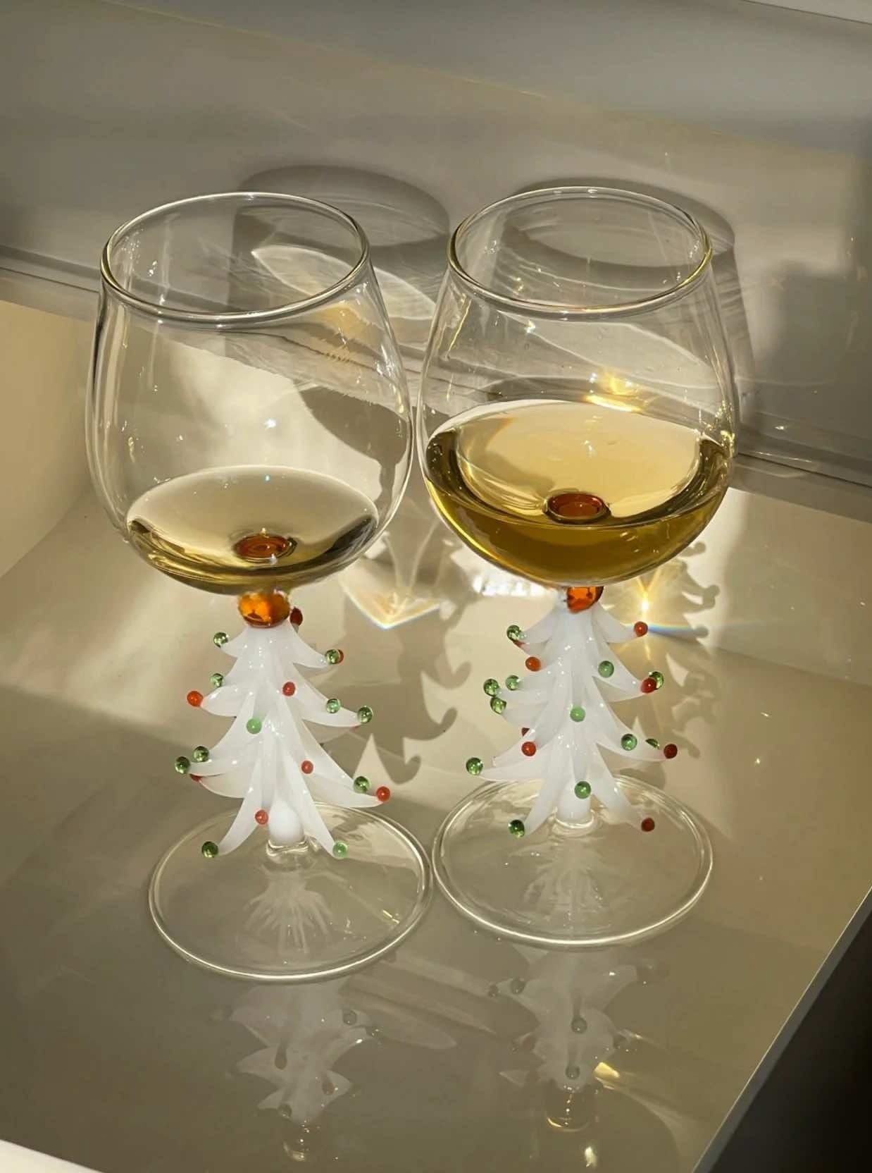 Christmas Tree Wine Glass