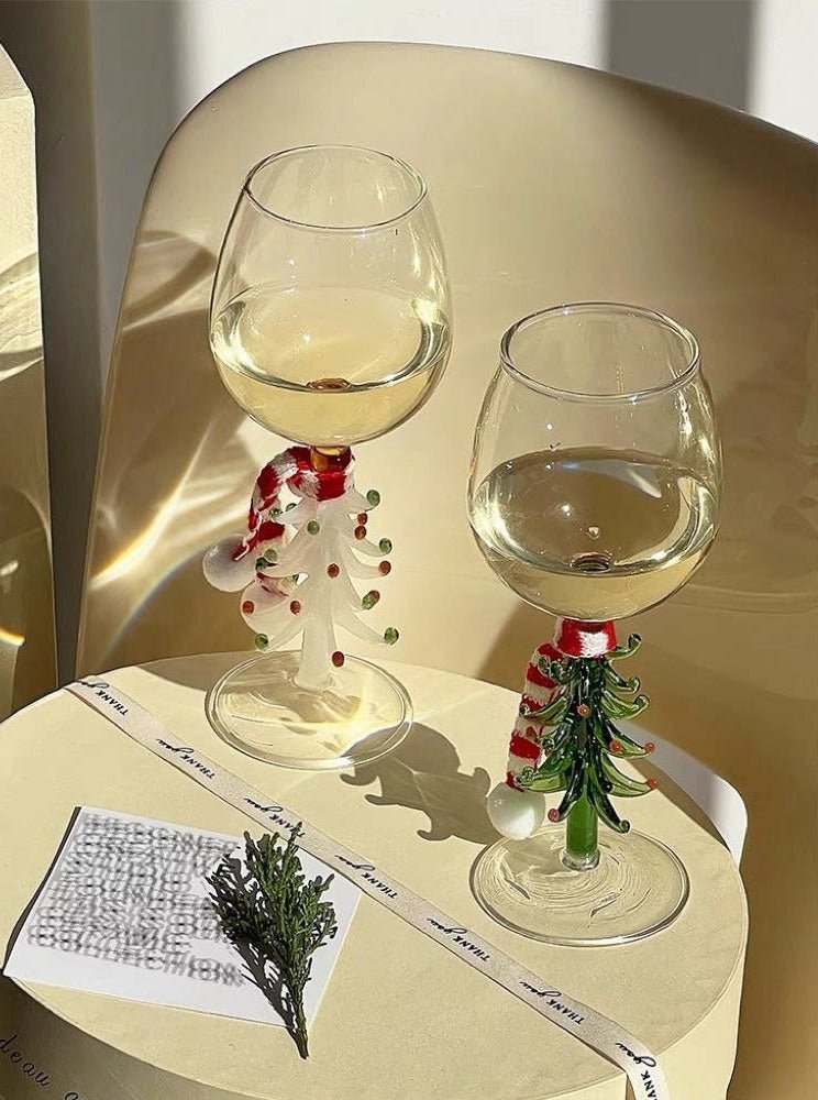 Christmas Tree Wine Glass