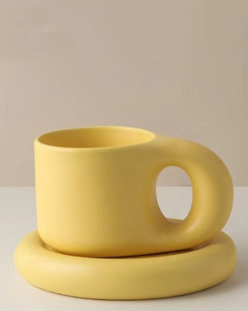 Bauhaus Ceramic Chubby Mugs