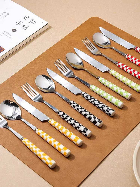 Modern Checkered Flatware