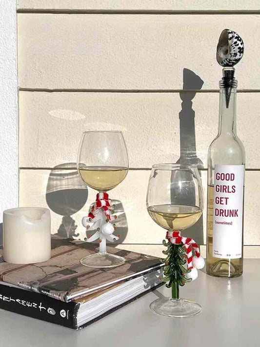 Christmas Tree Wine Glass