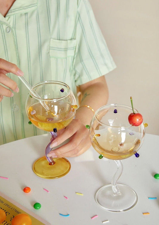 Rainbow Sprinkles Wine Glass